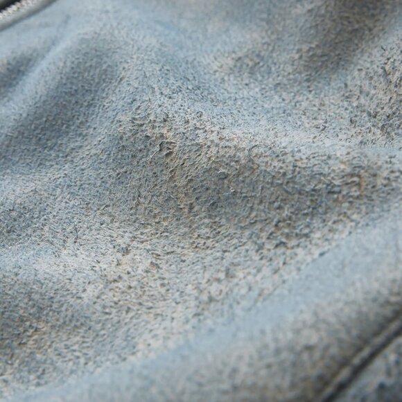 John Varvatos Collection Men's Mateo Hooded Jacket Distressed Sheep Leather Blue - Picture 3 of 7